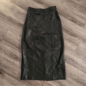 Laura Winston Leather Midi Skirt